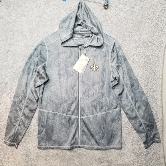 Tommy Bahama Other - Tommy Bahama‎ New Orleans Saints IslandZone Performance Hoodie Pullover Gray Med